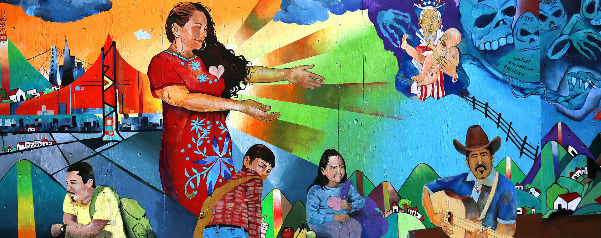 Mural of Latina/o symbols 