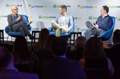 Three panelists at IrelandCon 2019 at Playa Vista
