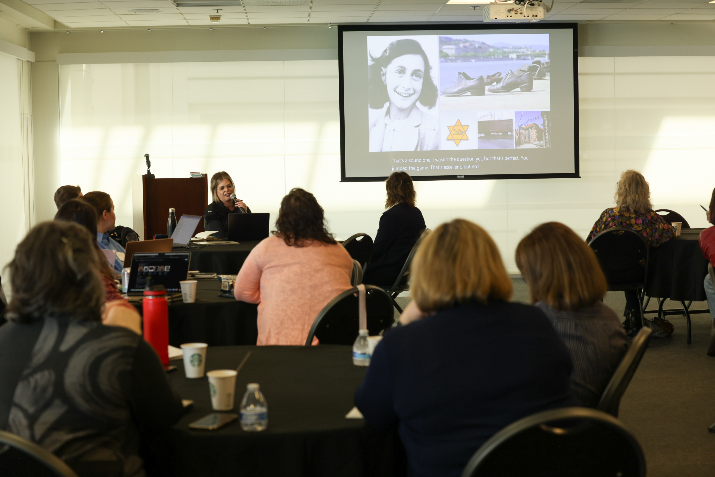Particpants Watching Anne Frank Presentation