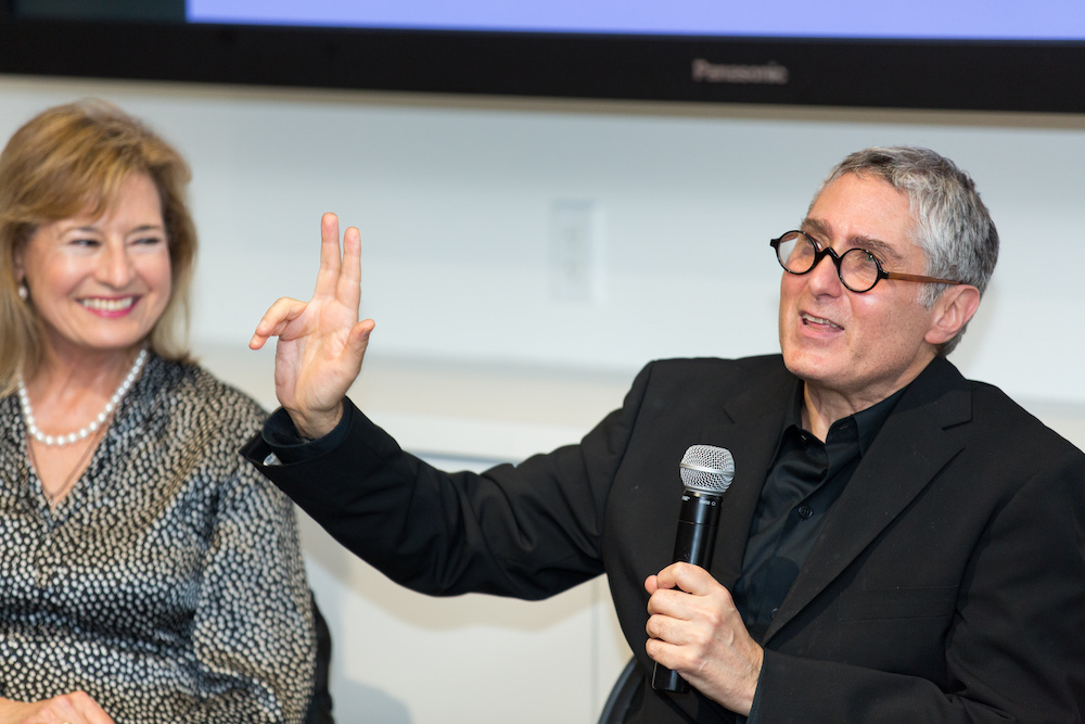 Jeffrey Shandler and Miri Koral answering an audience question