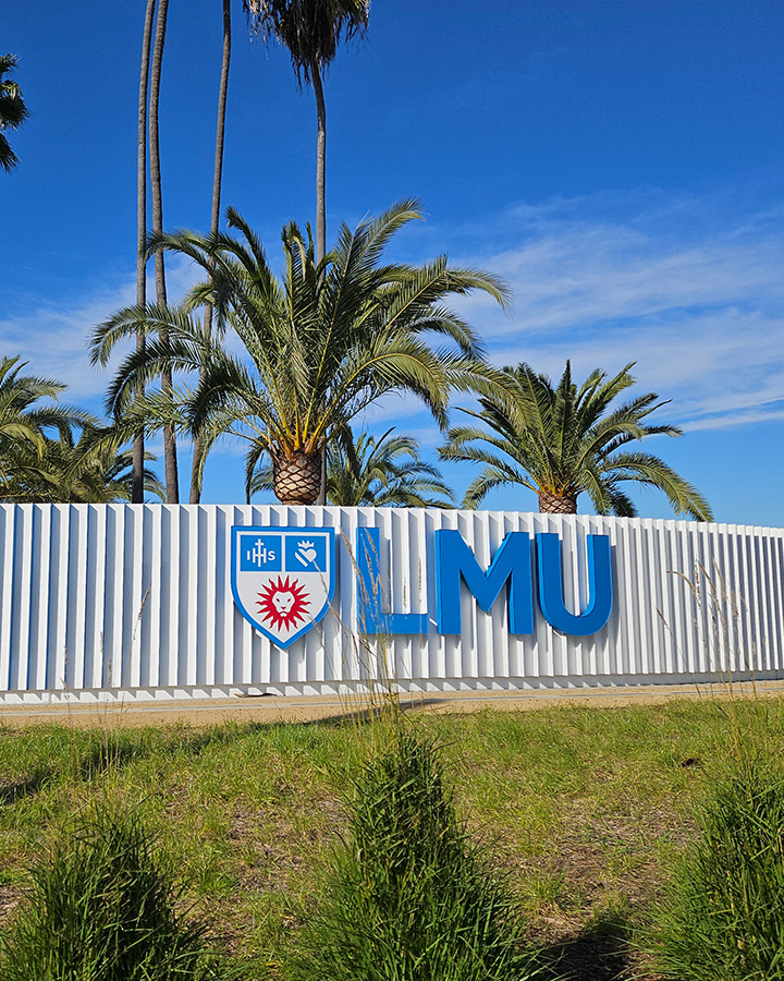 LMU Sign at Lincoln Blvd entrance