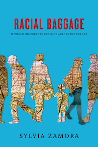 A blue cover with title in red letters, subtitle and author in black letters, and the silhouettes of five people and a child cut out of a street map