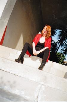 Photo of Alexis Boatwright sitting on stairs