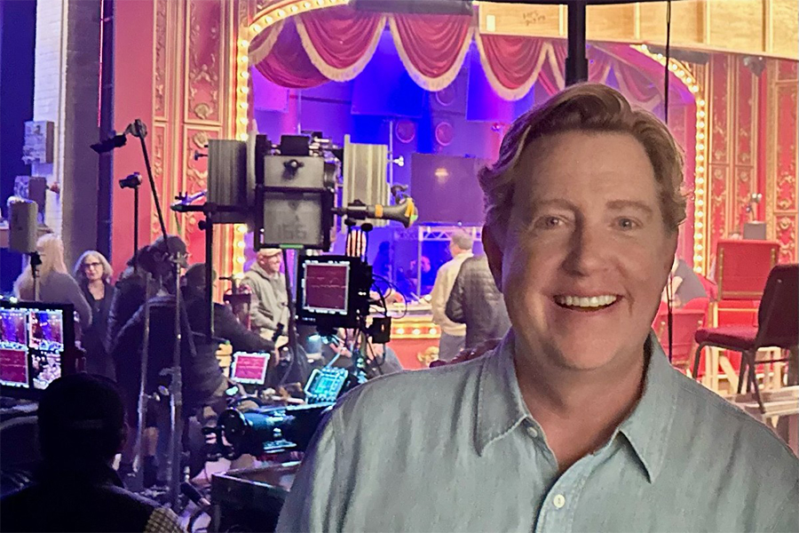 LMU English Professor Kelly Younger on the set of 